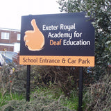 aluminium flat sign with printed graphics to face